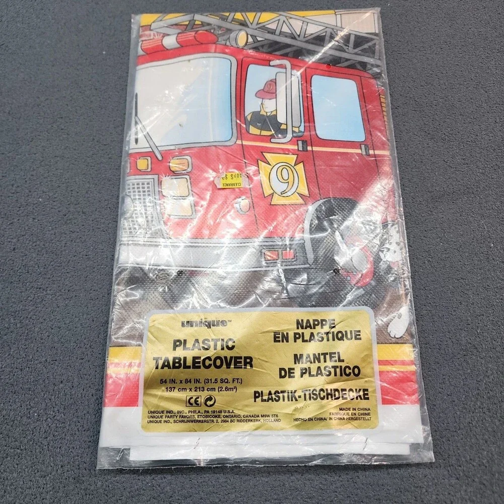 Fire Engine Dalmatian Plastic Table cover 54